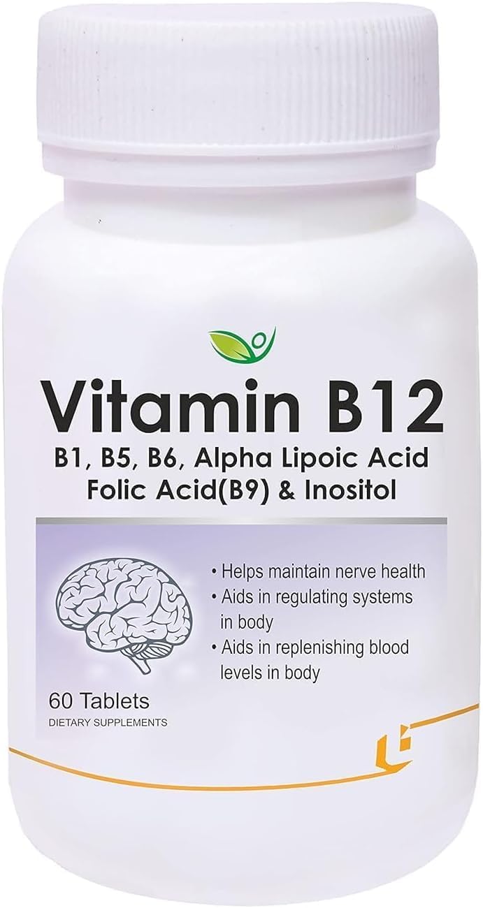 Suplemento de Vitaminas B con Ácido Fólico, Ácido Alpha Lipoico, Inositol - 60 tabletas