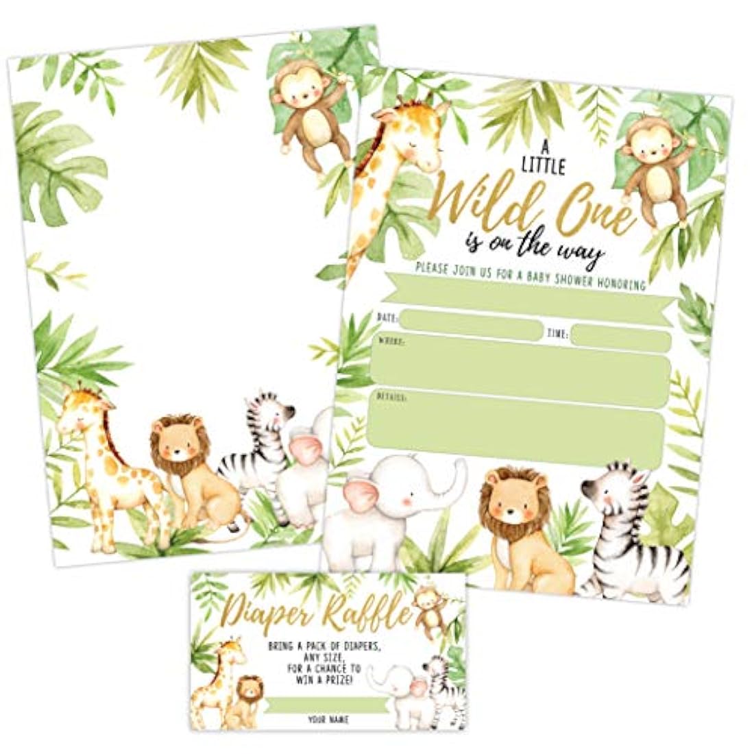 Invitaciones de ducha de bebé de la selva, elefante safari