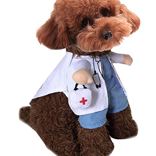 NACOCO Disfraz de perro y gato, médico, ropa de Halloween