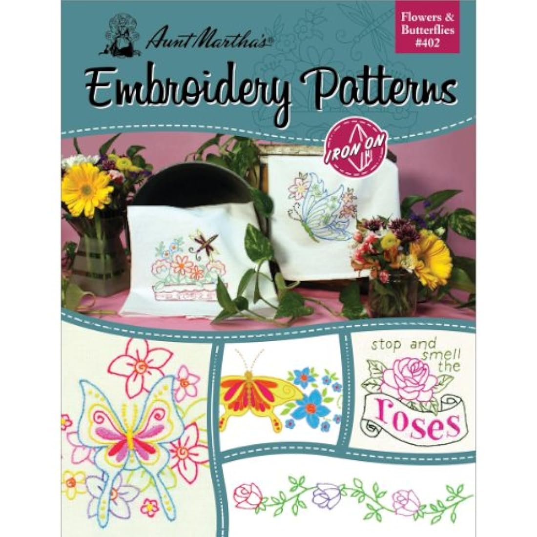 Aunt Martha's libro de patrones de bordado de flores