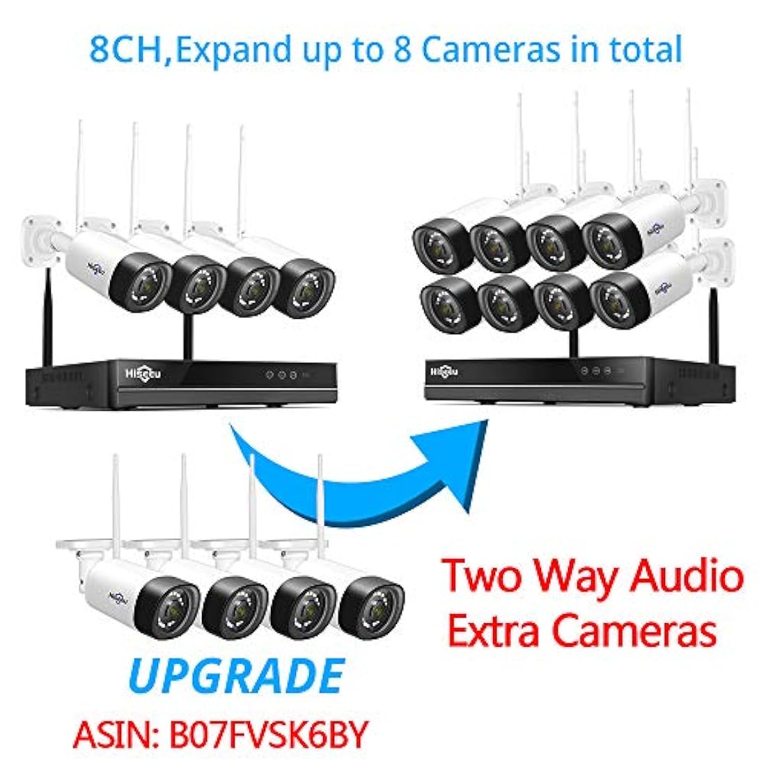 Hiseeu - Sistema de cámara de seguridad inalámbrica