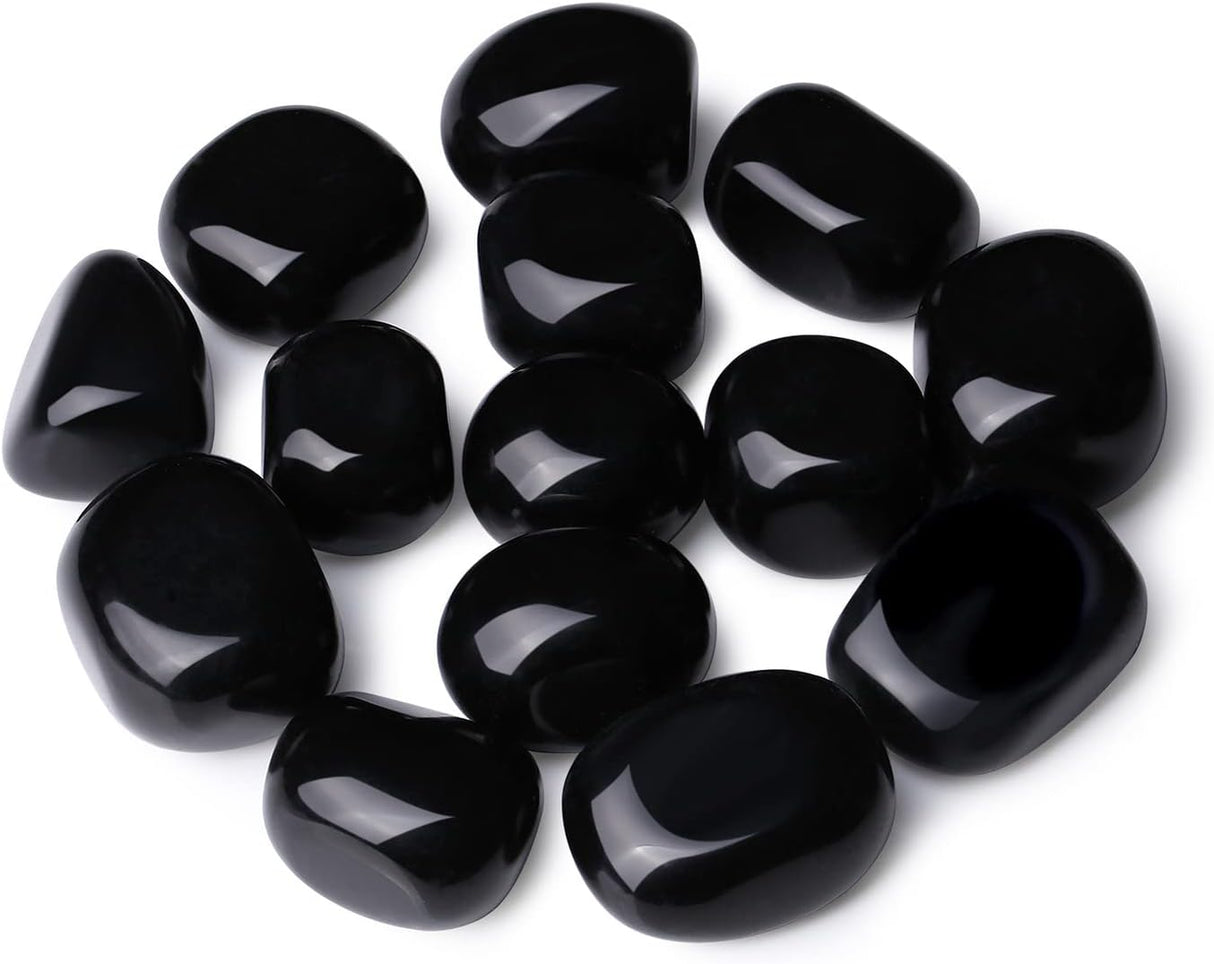 Juego de Piedras de Obsidiana Negra Pulidas y Tumbled 0.45 lbs