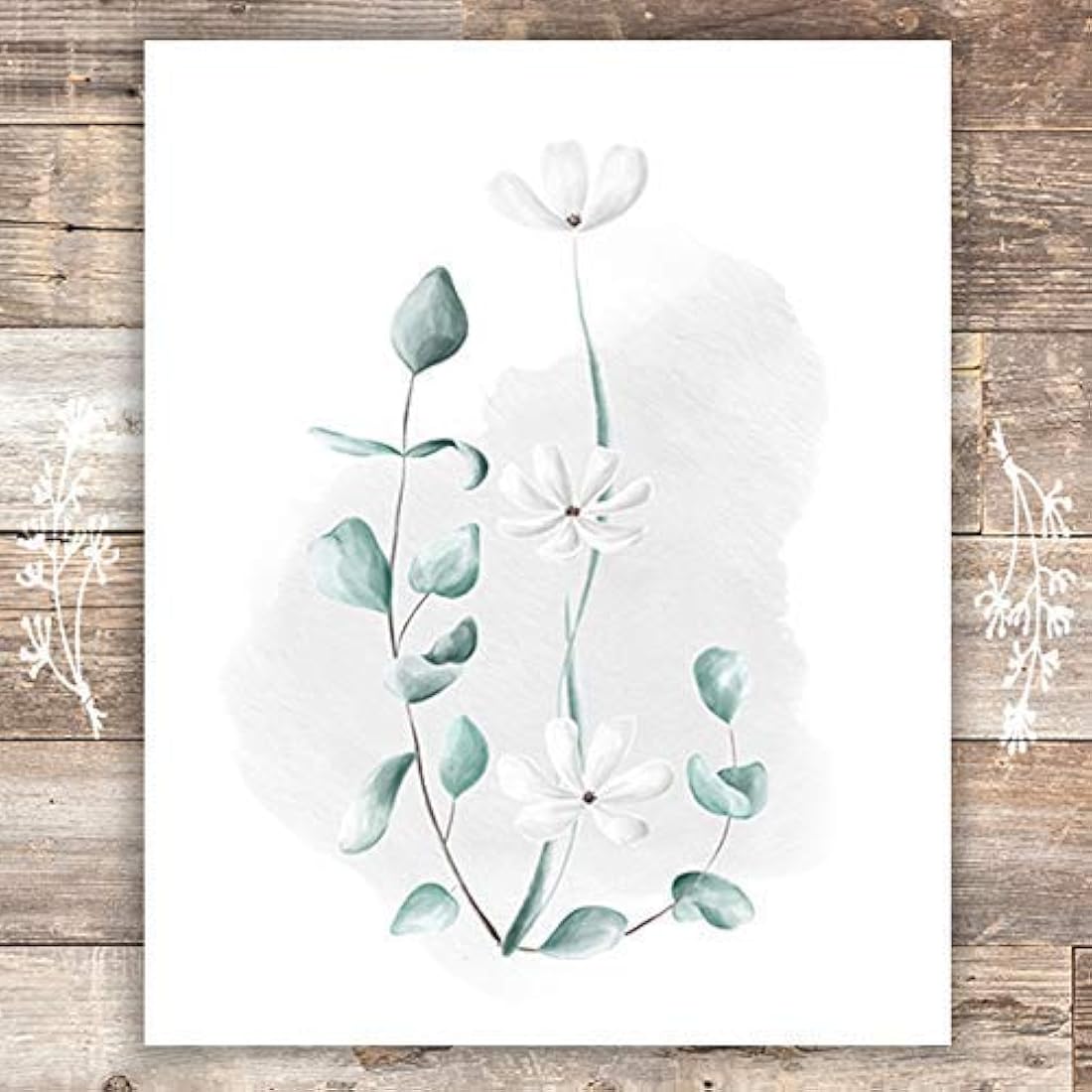 Arte de pared de impresiones botánicas eucalipto y algodón