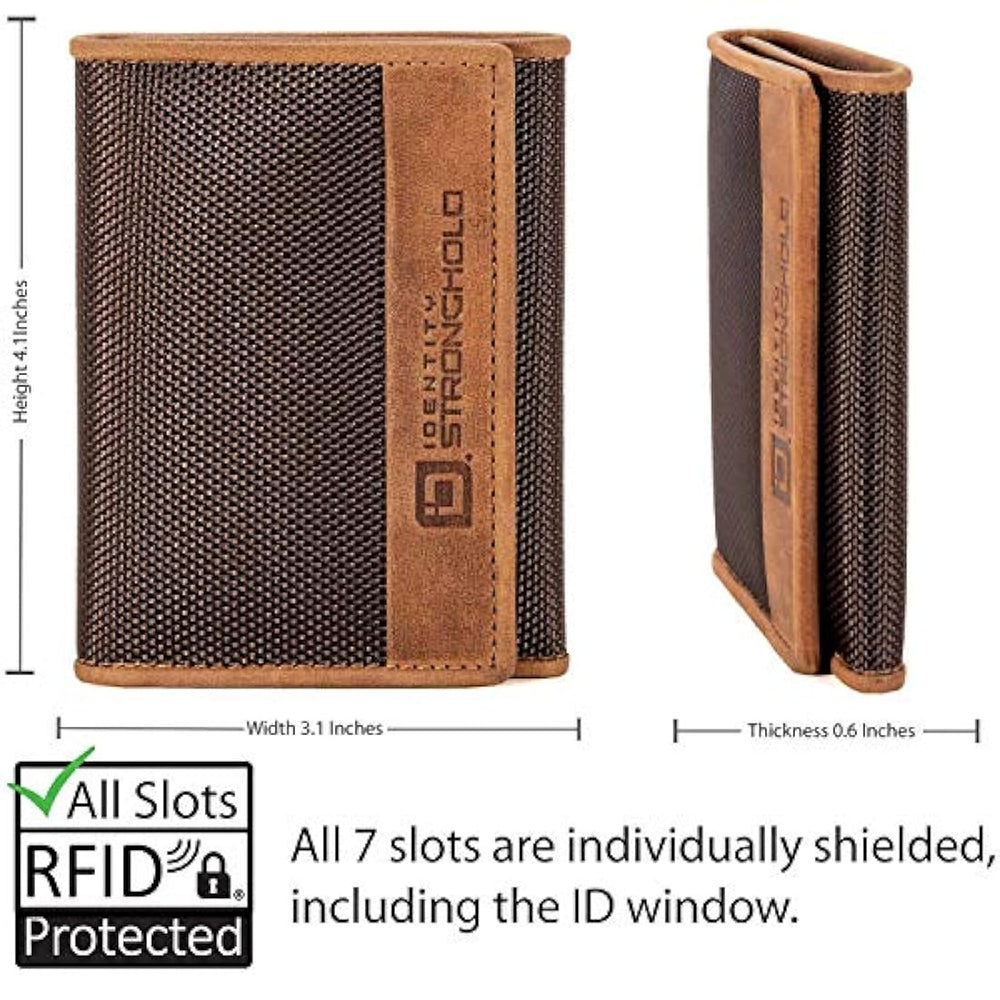 Cartera de piel fina para hombre, IDENTITY STRONGHOLD