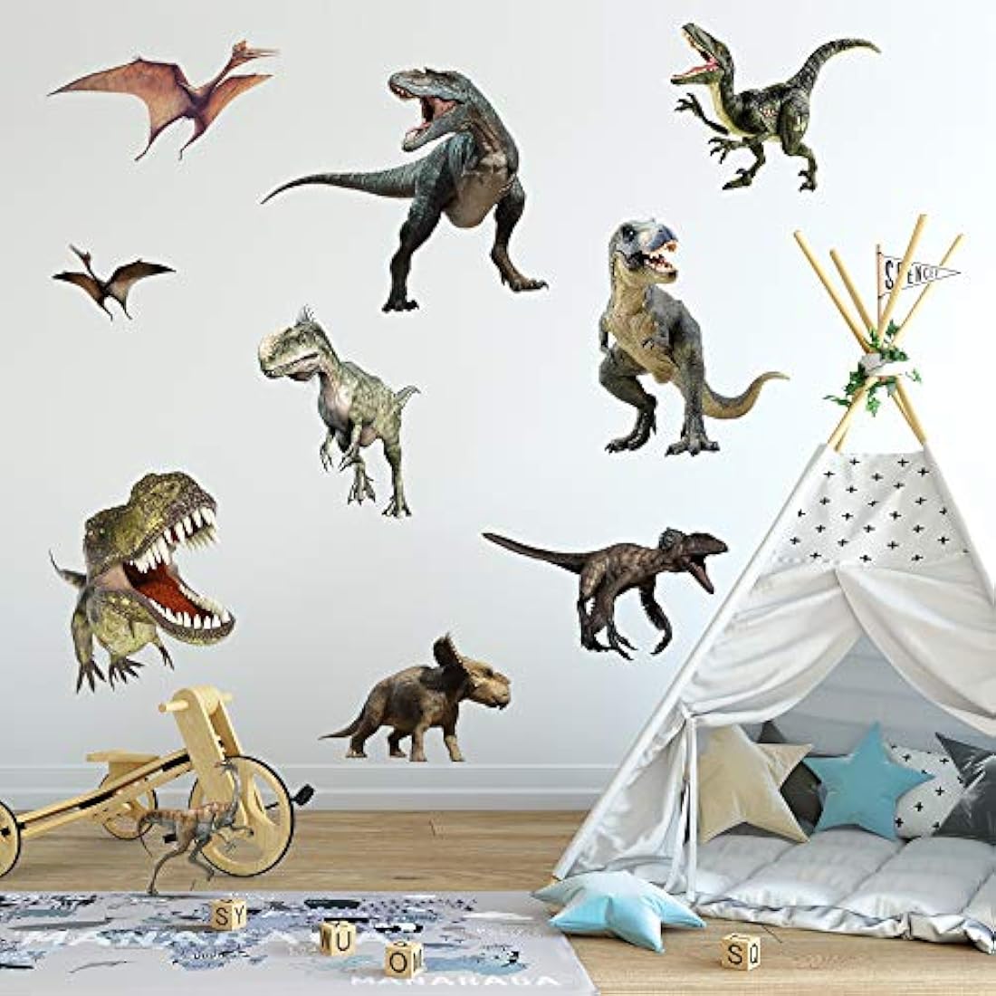 dinosaurio de acuarela de vinilo para habitacion de niños