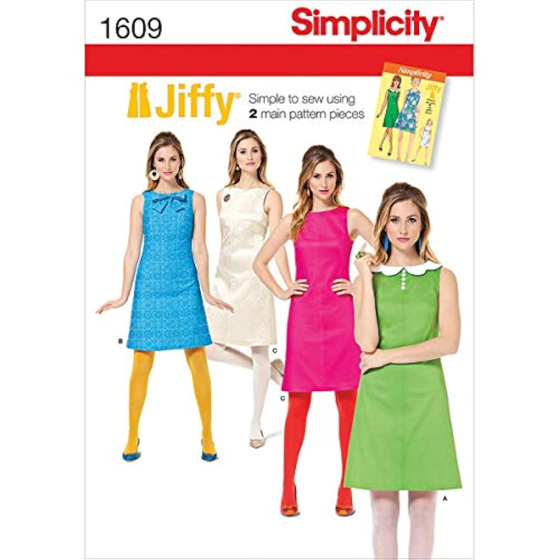 Simplicity - Patrón clásico Vestido, H5 (6 – 8-10 – 12 – 14)