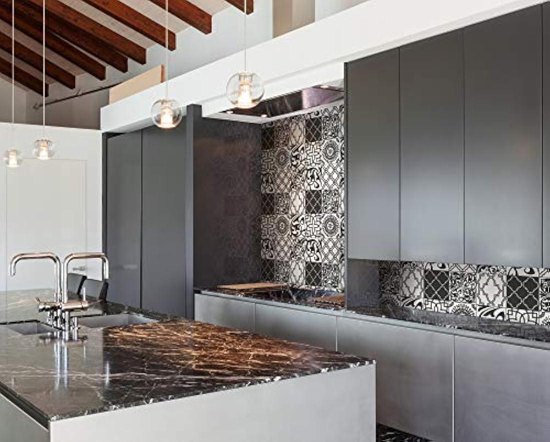 NextWall - Papel pintado para azulejos (blanco y negro)