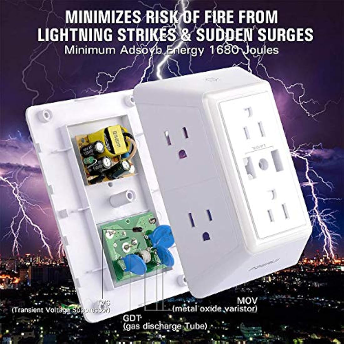 Cargador de pared USB, protector de sobretensiones