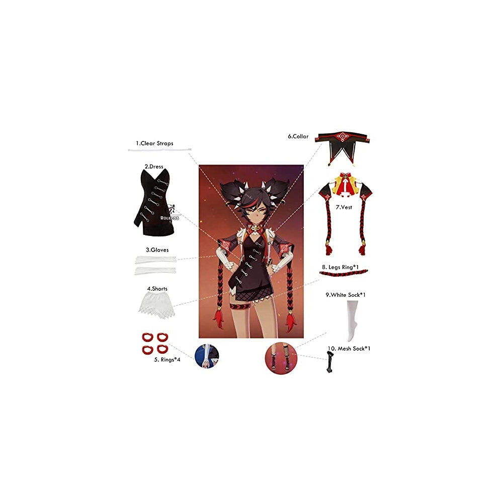 Disfraz de Xinyan de Genshin Impact para mujer talla L