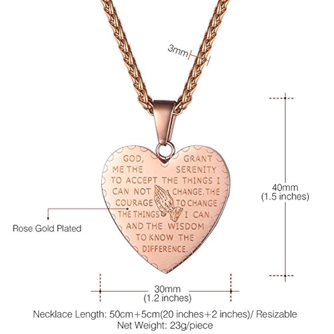 Collar con verso de la Biblia, para rezar