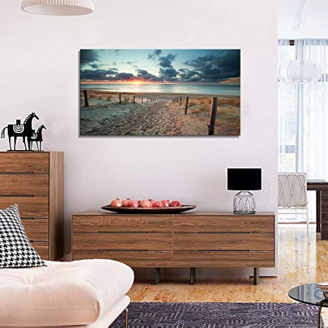 Cuadro de pared con diseño de ciervo en la oscuridad