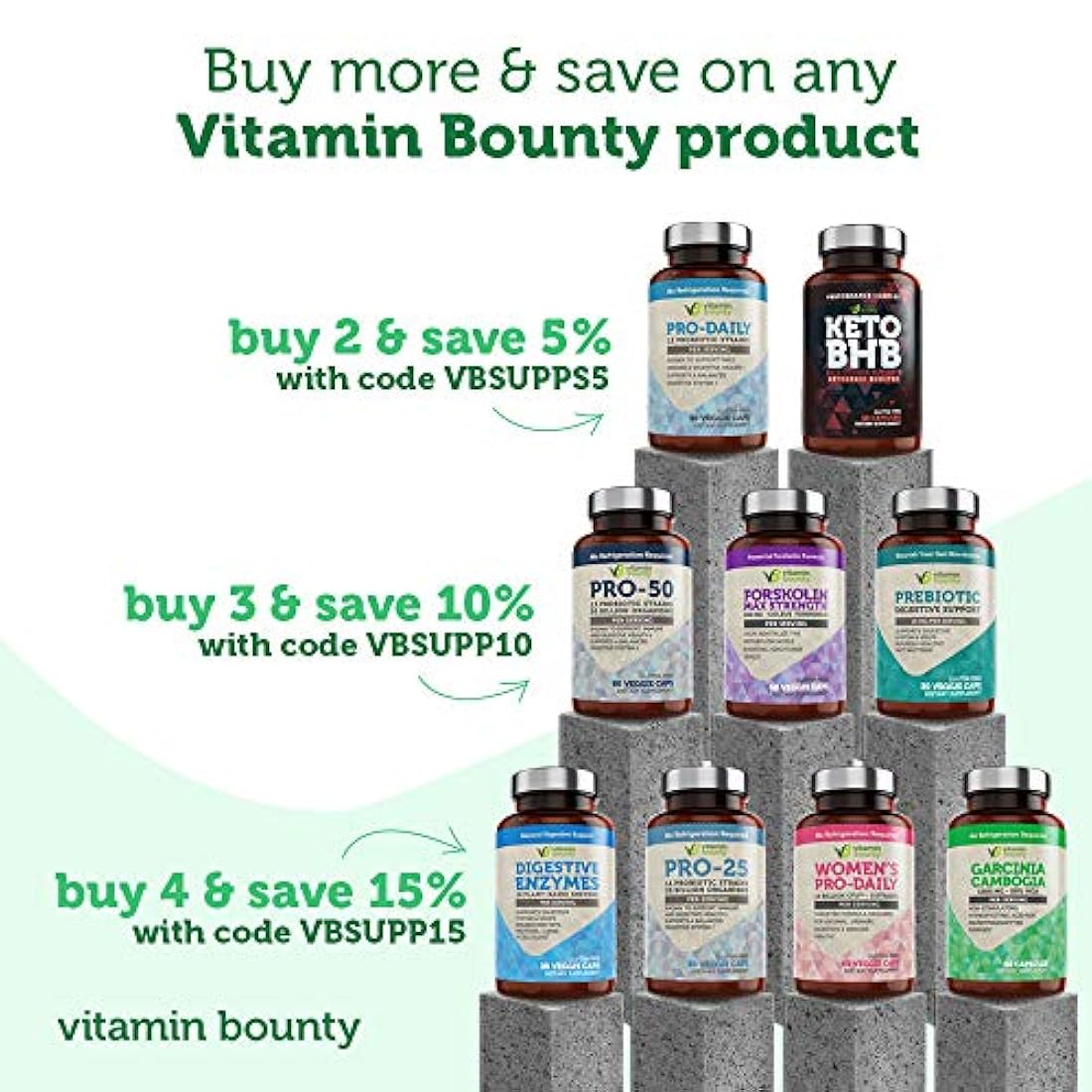 Suplemento Vitamin Bounty, PRO 25, con 13 probióticas