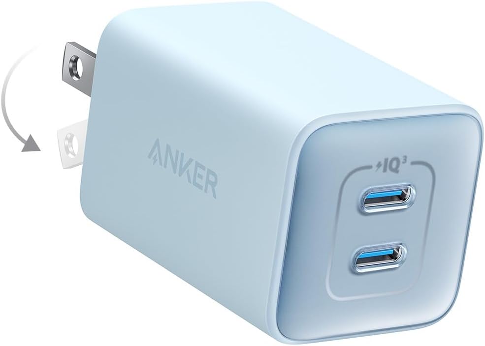 Cargador USB C de 47 W 2 puertos compacto plegable
