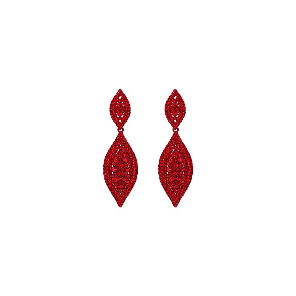 Aretes de clip para mujer con diamantes de imitación