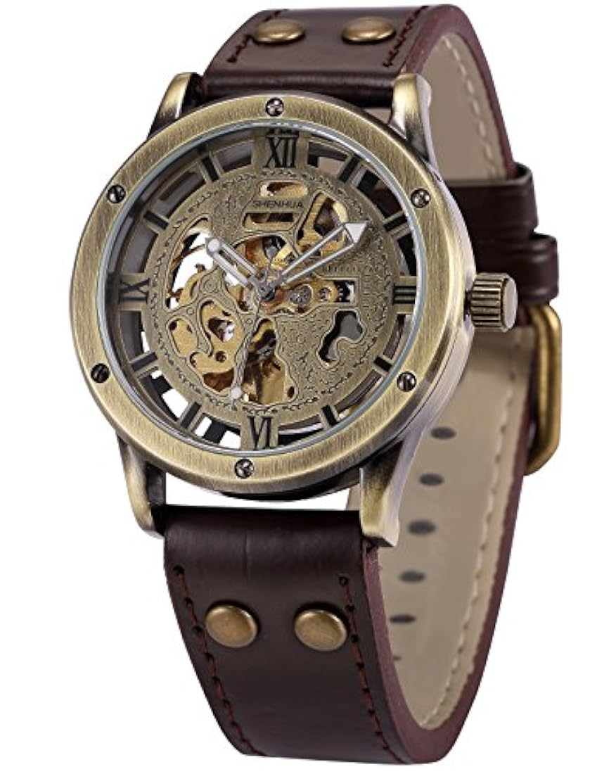 Reloj deportivo para hombre, diseño de esqueleto mecánico