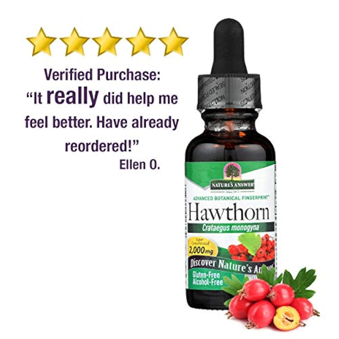 Nature's Answer Extracto de espino de espino sin alcohol