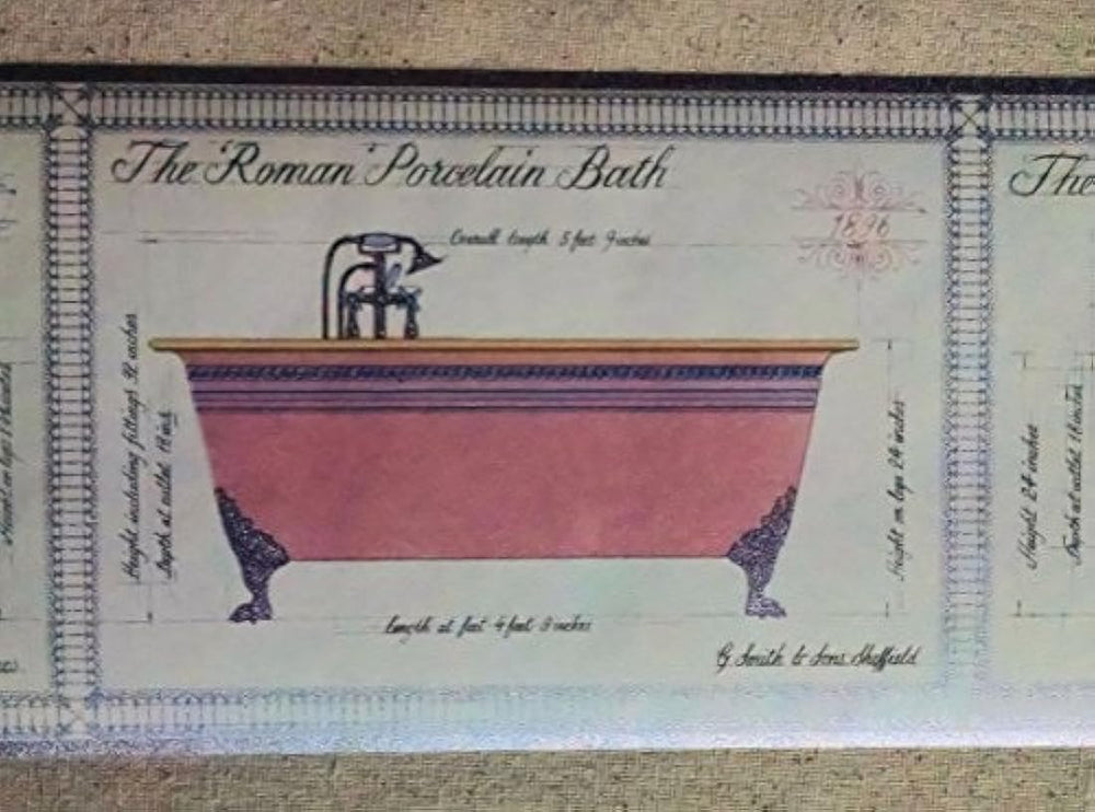 Papel pintado para bañera de porcelana