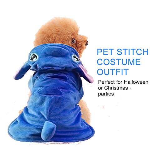 Disfraz para mascotas Gimilife, sudadera con capucha para perro, pijama de Navidad para mascotas, abrigo para mascotas, para perros y gatos pequeños, medianos y grandes, con diseño de Stitch de Disney, para Halloween e invierno