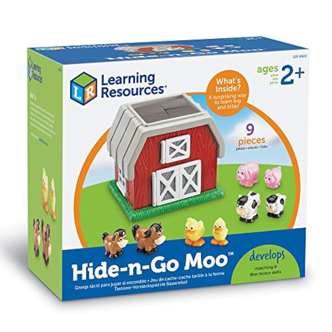 Recursos de aprendizaje Hide-N-Go Moo, 9 Piezas