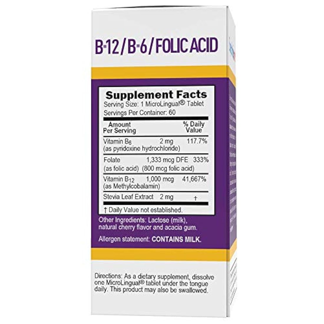 Vitamina B12 de metilcobalamina 1000 mcg sublingual - B6