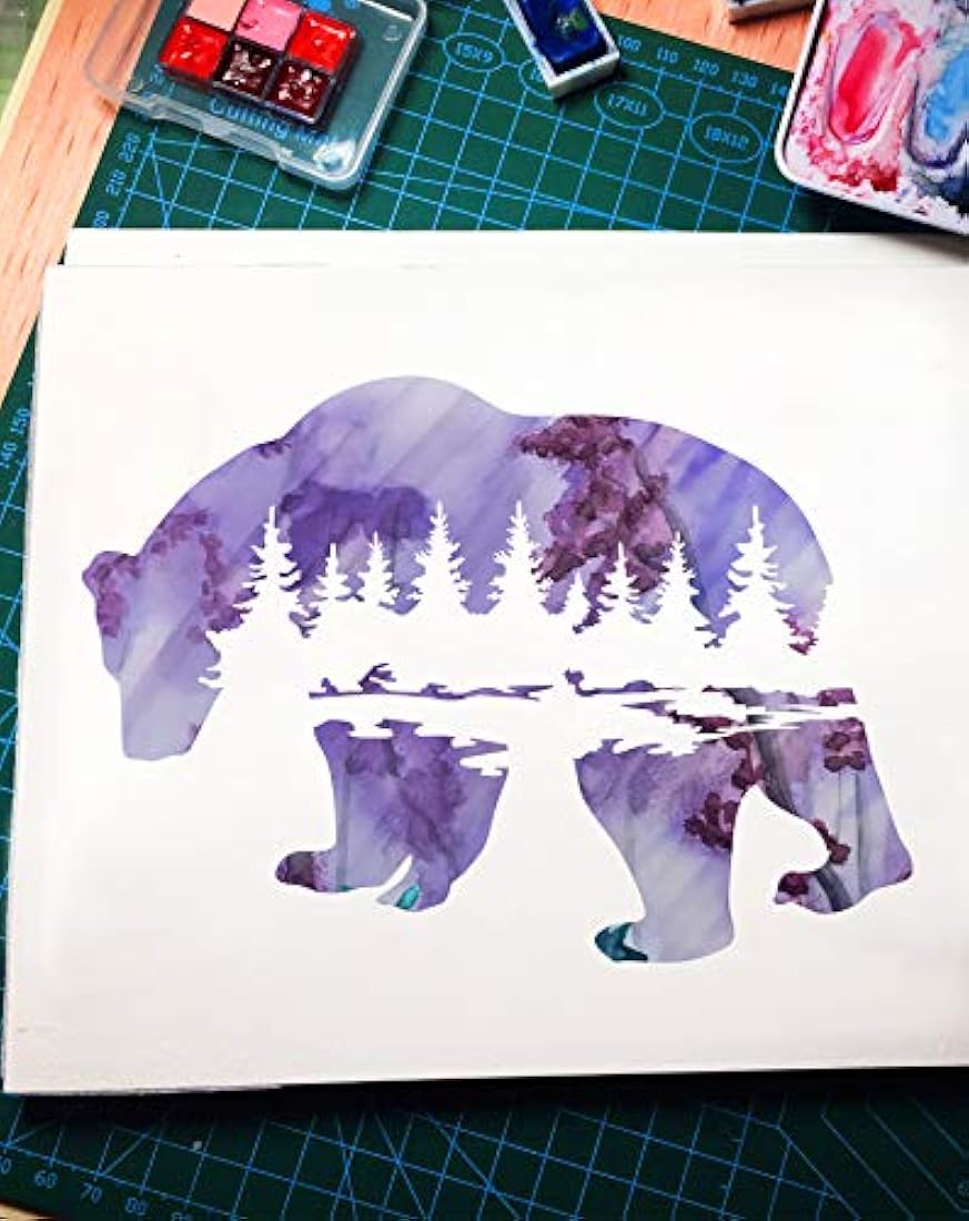 GSS Designs - Plantilla diseño de oso para pared (12x12)