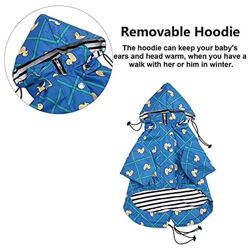 Morezi - Impermeable con cremallera y botones reflectantes para perro, para la lluvia, cordón ajustable, capucha extraíble, elegante y de primera calidad, tallas disponibles XCh a XXG