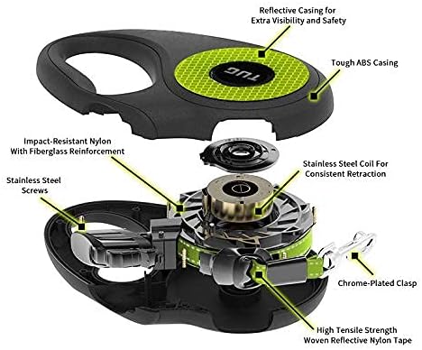 Correa reflectante de 360° sin enredos para perro, Negro TUG
