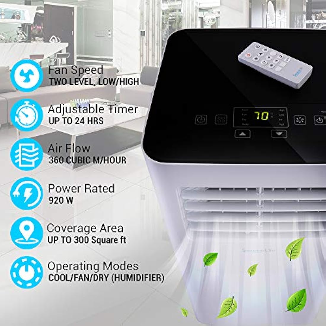 Aire acondicionado portátil SereneLife SLPAC105W