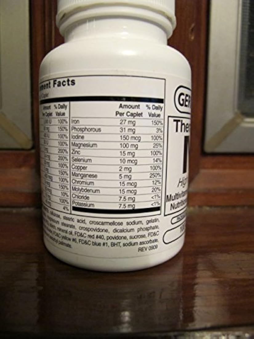 100 caplets Thera pestañas M High Potency Multivitamin con los Minerales Suplemento Nutricional
