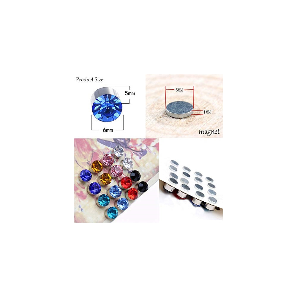 Aretes con clip magnético diseño de cristales y flores