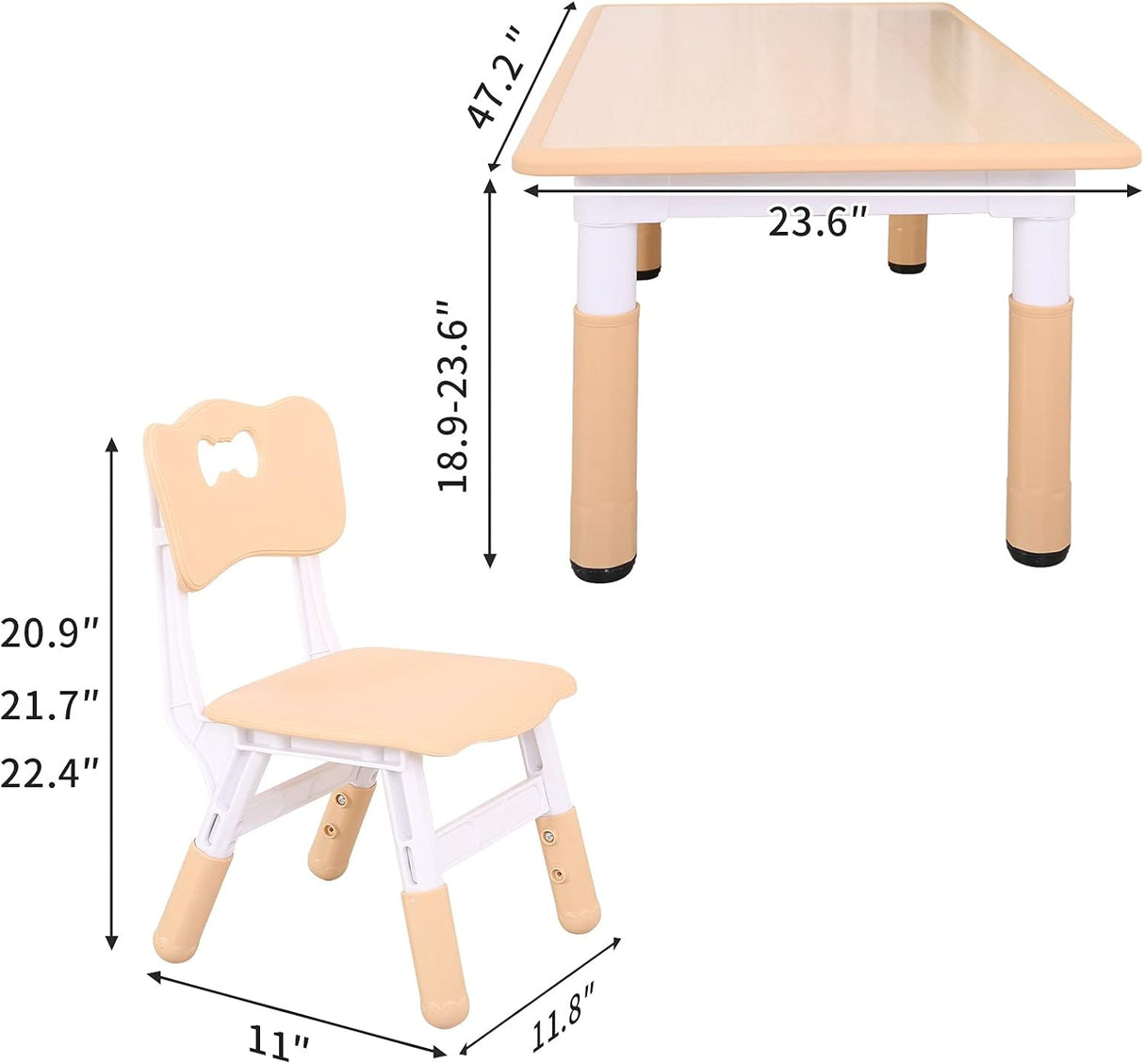 UNICOO Juego de mesa y sillas de estudio para niños