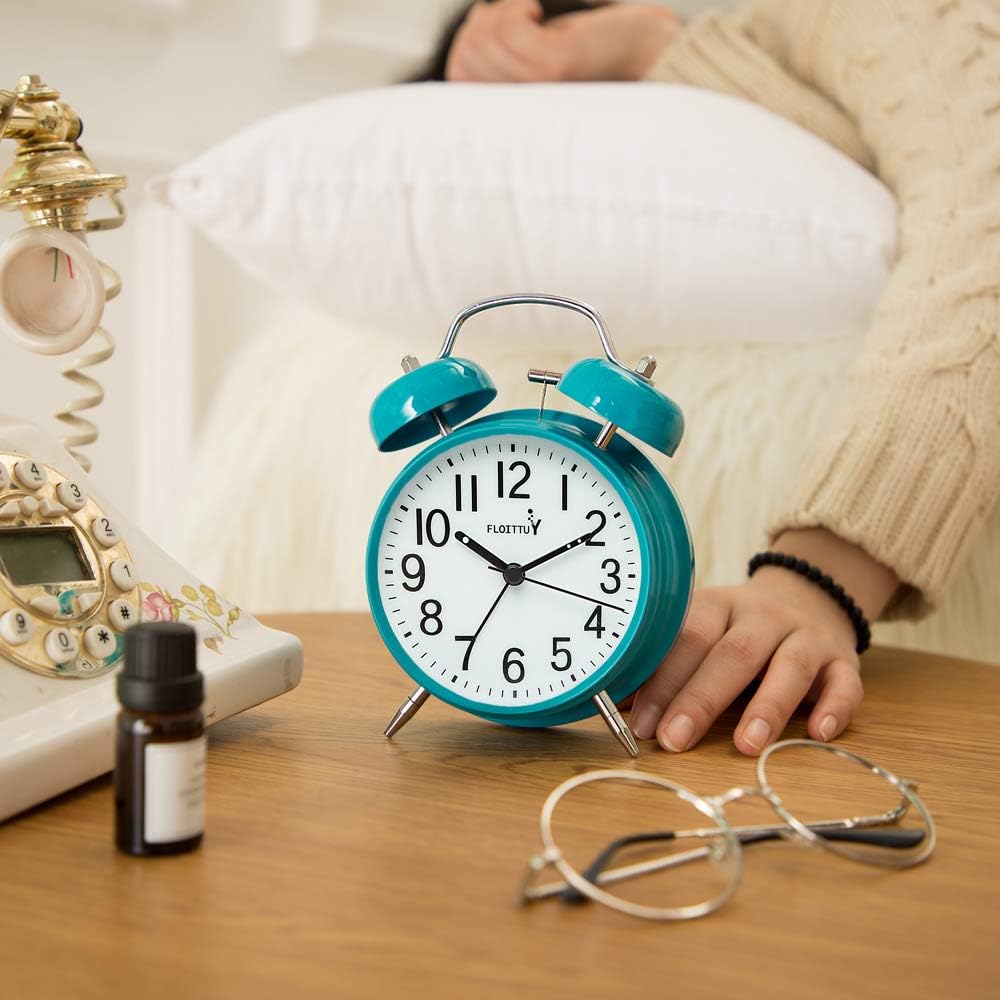 Reloj Despertador con Campanas y Luz de Fondo para Dormitorio