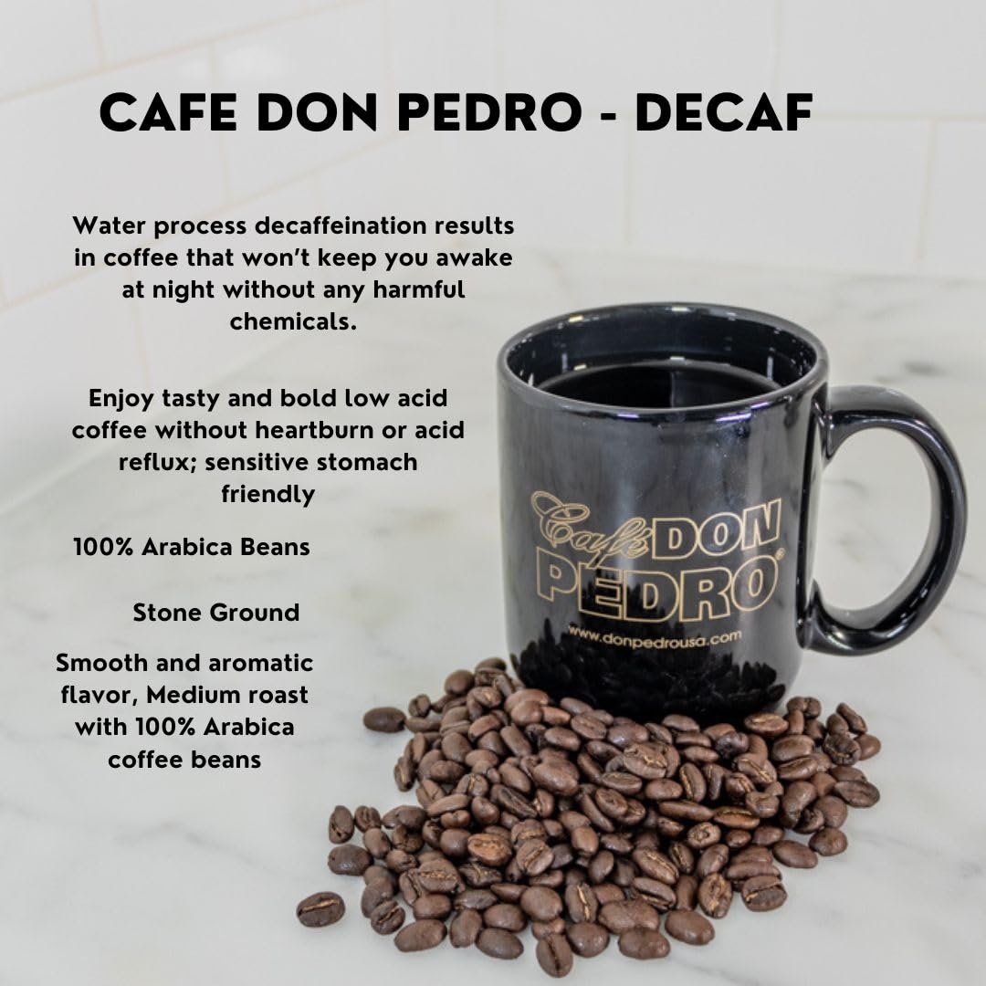Café Don Pedro Café Decaf Americano 11.5 oz, Bajo en Ácido