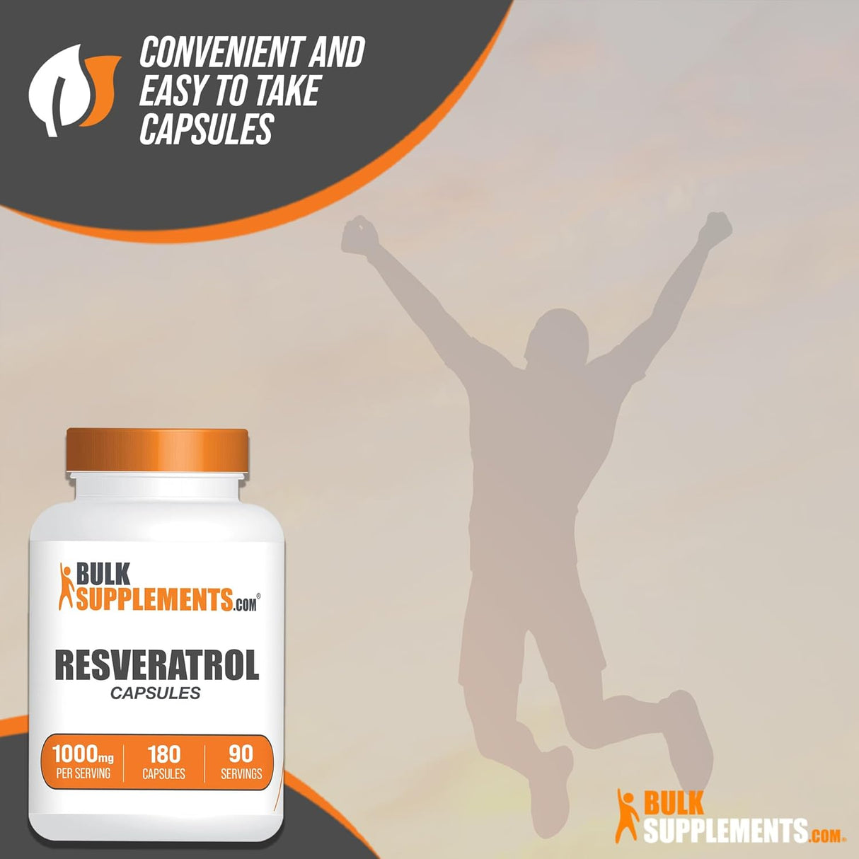 Suplemento BULKSUPPLEMENTS de resveratrol 1000mg 180 cáp