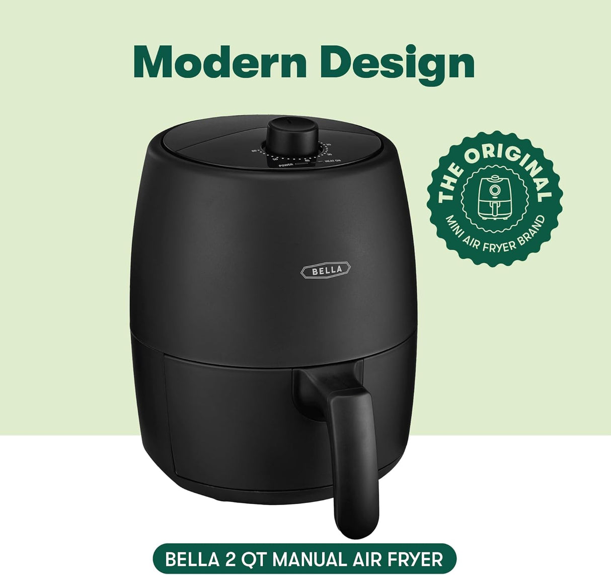 Freidora de Aire Manual BELLA 2 qt, 5 en 1, 1200W, Modelo 2 qt