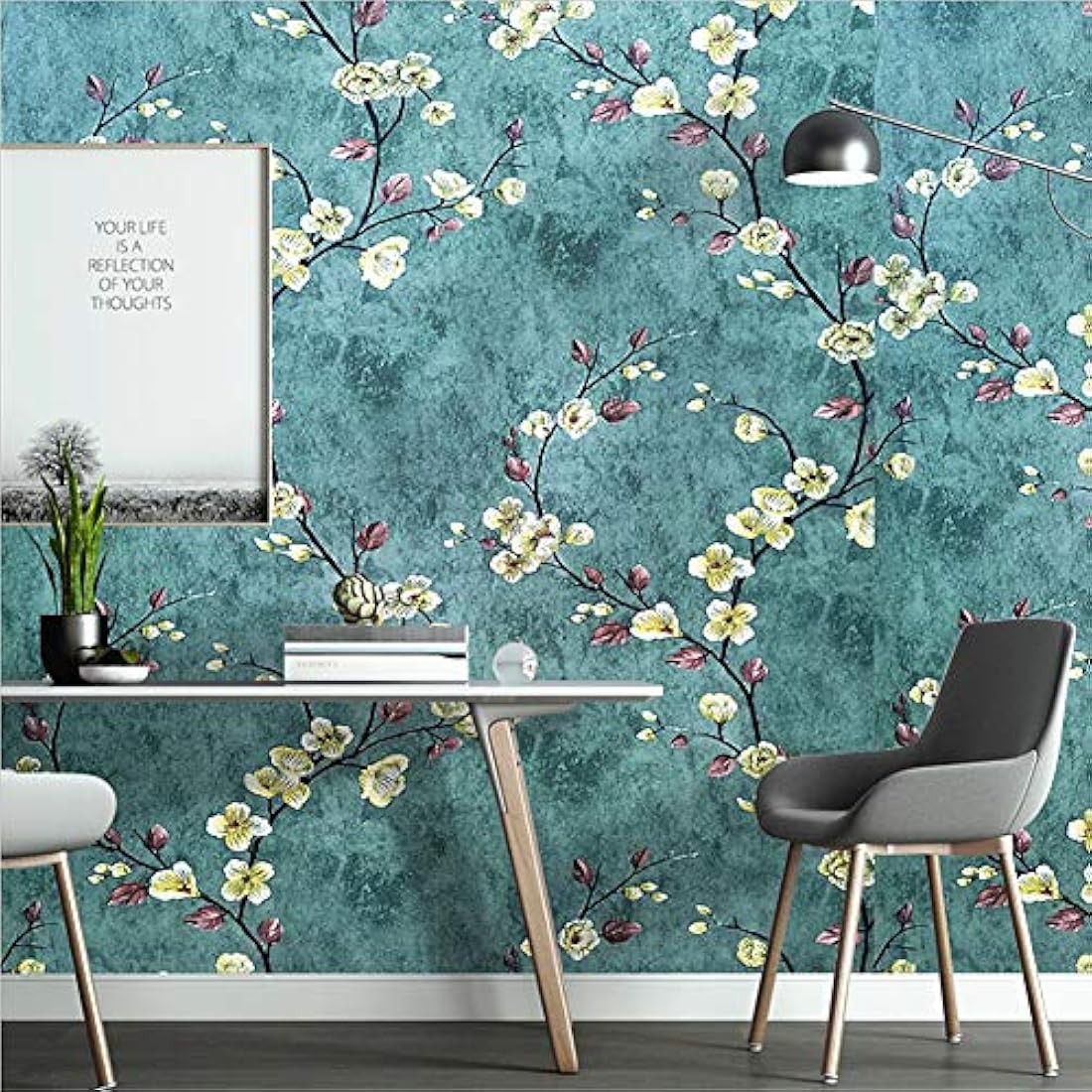 Papel pintado autoadhesivo con diseño floral