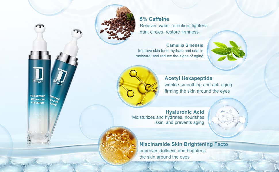 Suero de ojos con 5% de cafeína y crema para ojeras