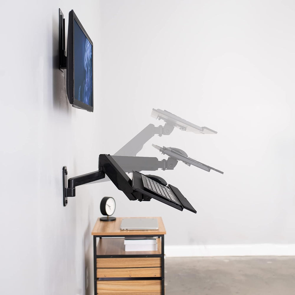 Soporte de Pared Monitor VIVO con Bandeja Ajustable MOUNT-VWKB1