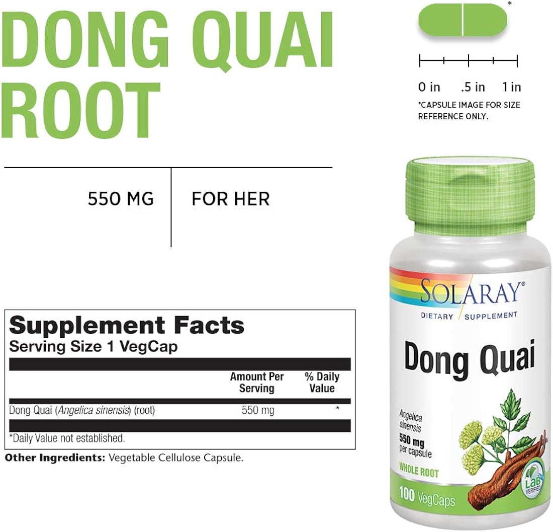 Suplemento Dong Quai Root 550 mg Apoyo menopáusico saludable