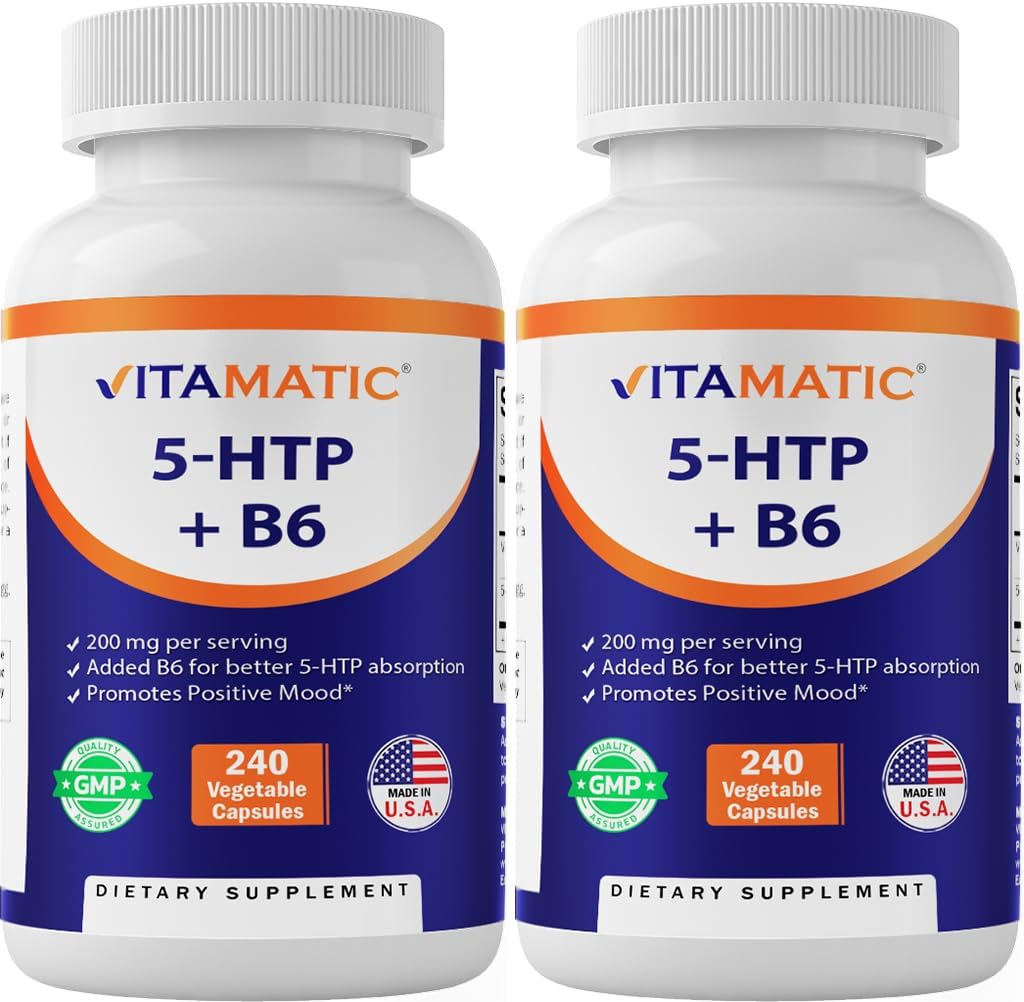 Vitamatic 5-HTP 200mg con B6 - 240 Cápsulas Vegetarianas