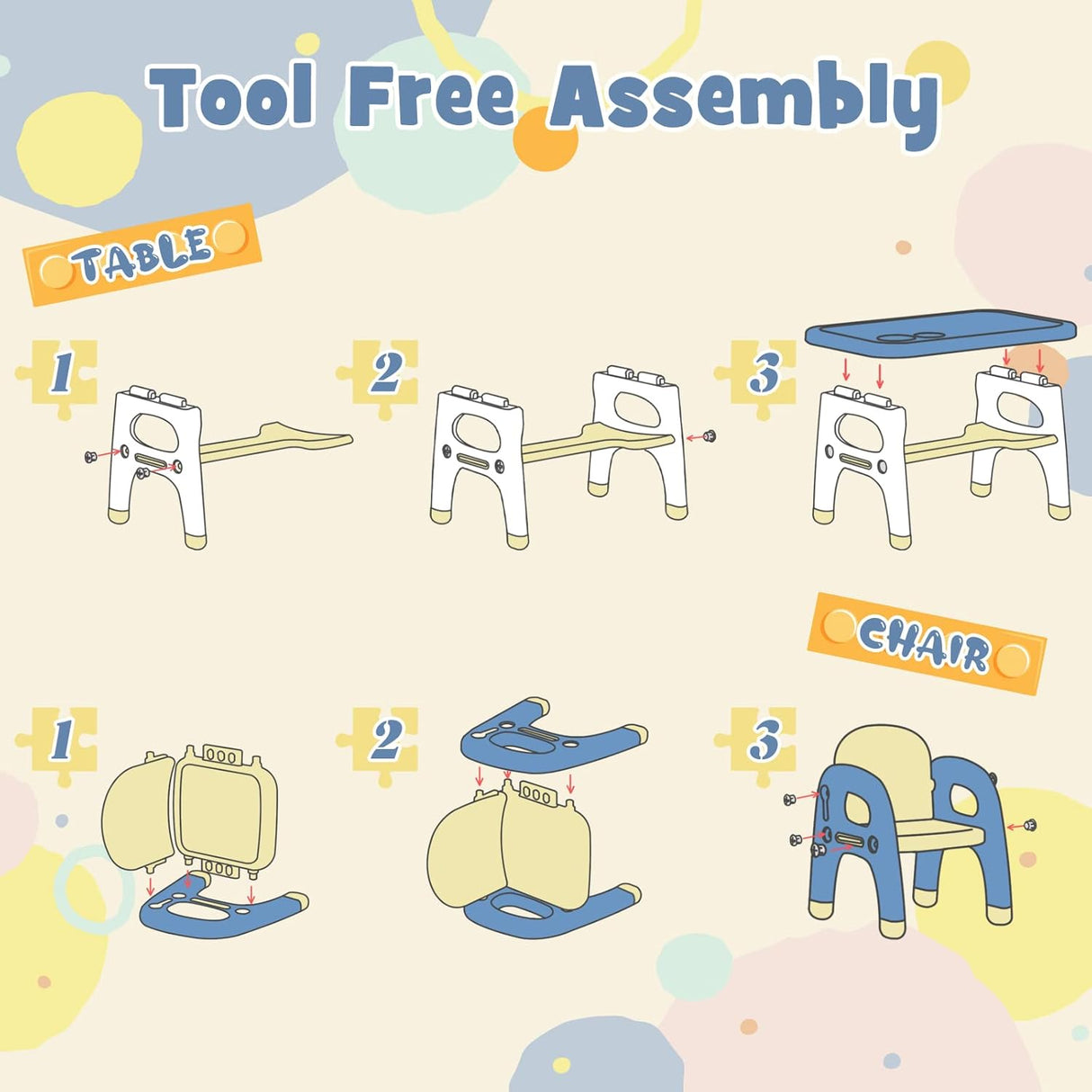 Juego de mesa y silla para niños con juguetes Montessori