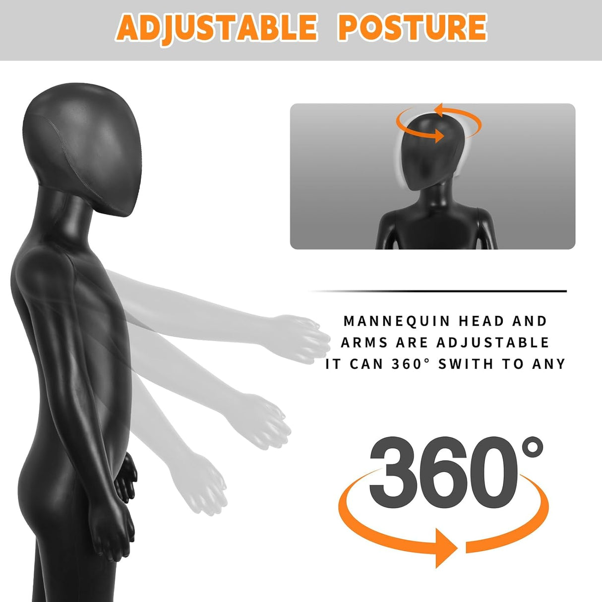 Maniquí Infantil SHAREWIN 43.3 Cuerpo Completo con Base Metálica