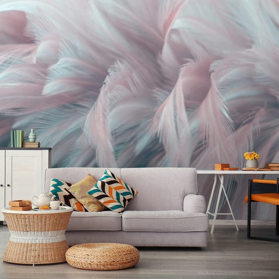 Mural 3D Plumas Bormia para Sala y Dormitorio, Decoración Artística