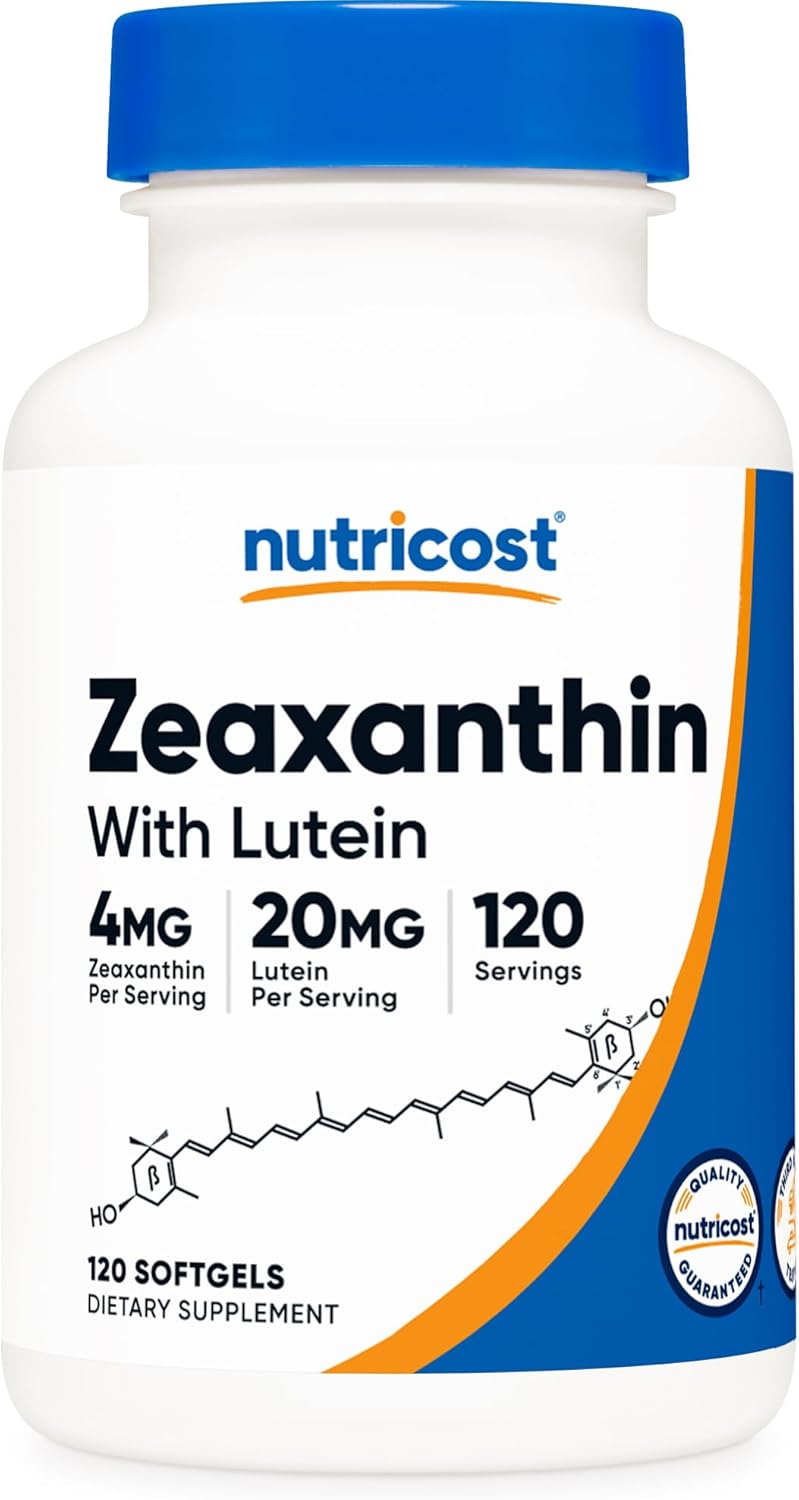 Suplemento Nutricost Zeaxantina con luteína 20 mg 120 cáp