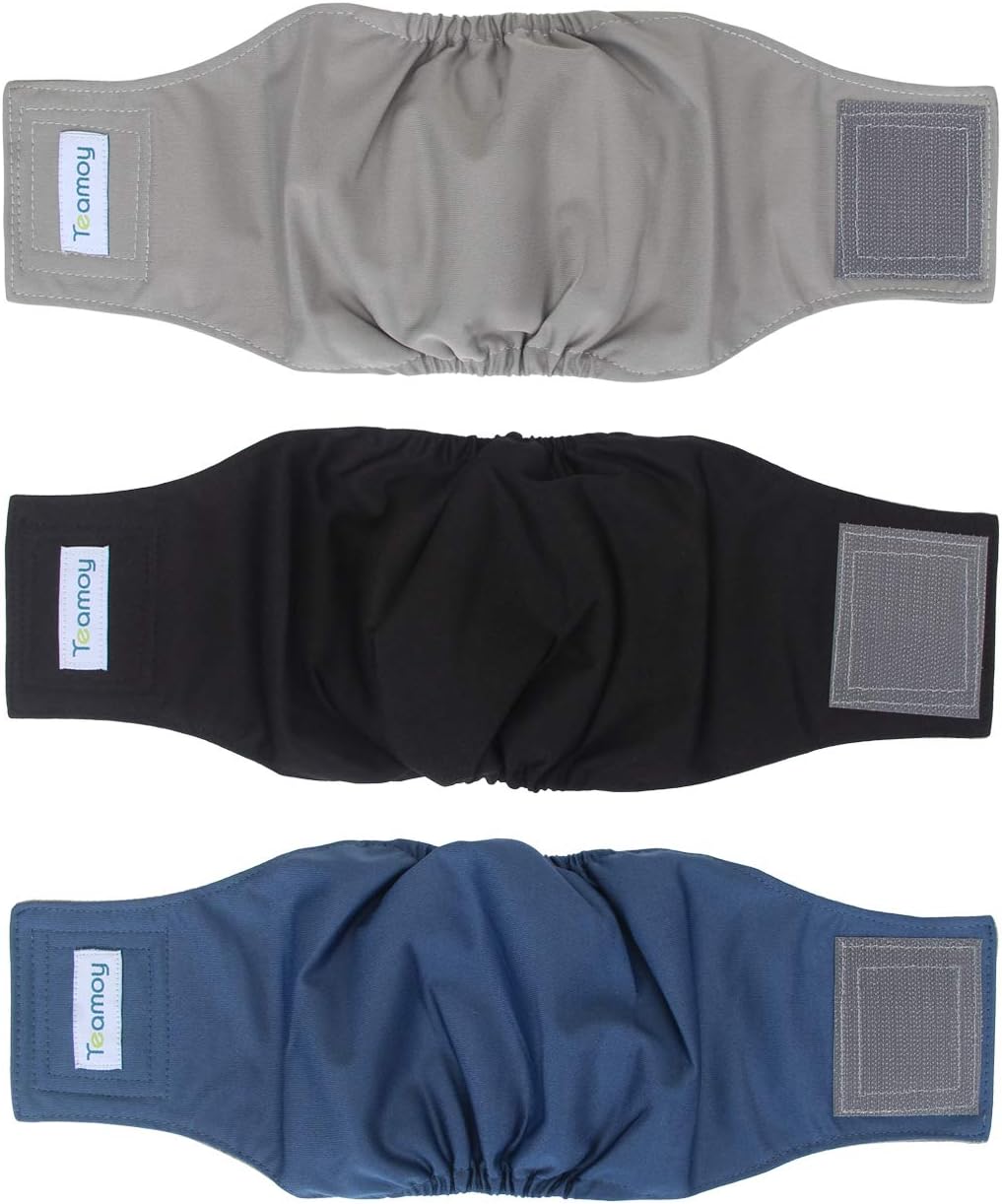 Teamoy Pañales reutilizables para perros machos, banda lavable para cachorro