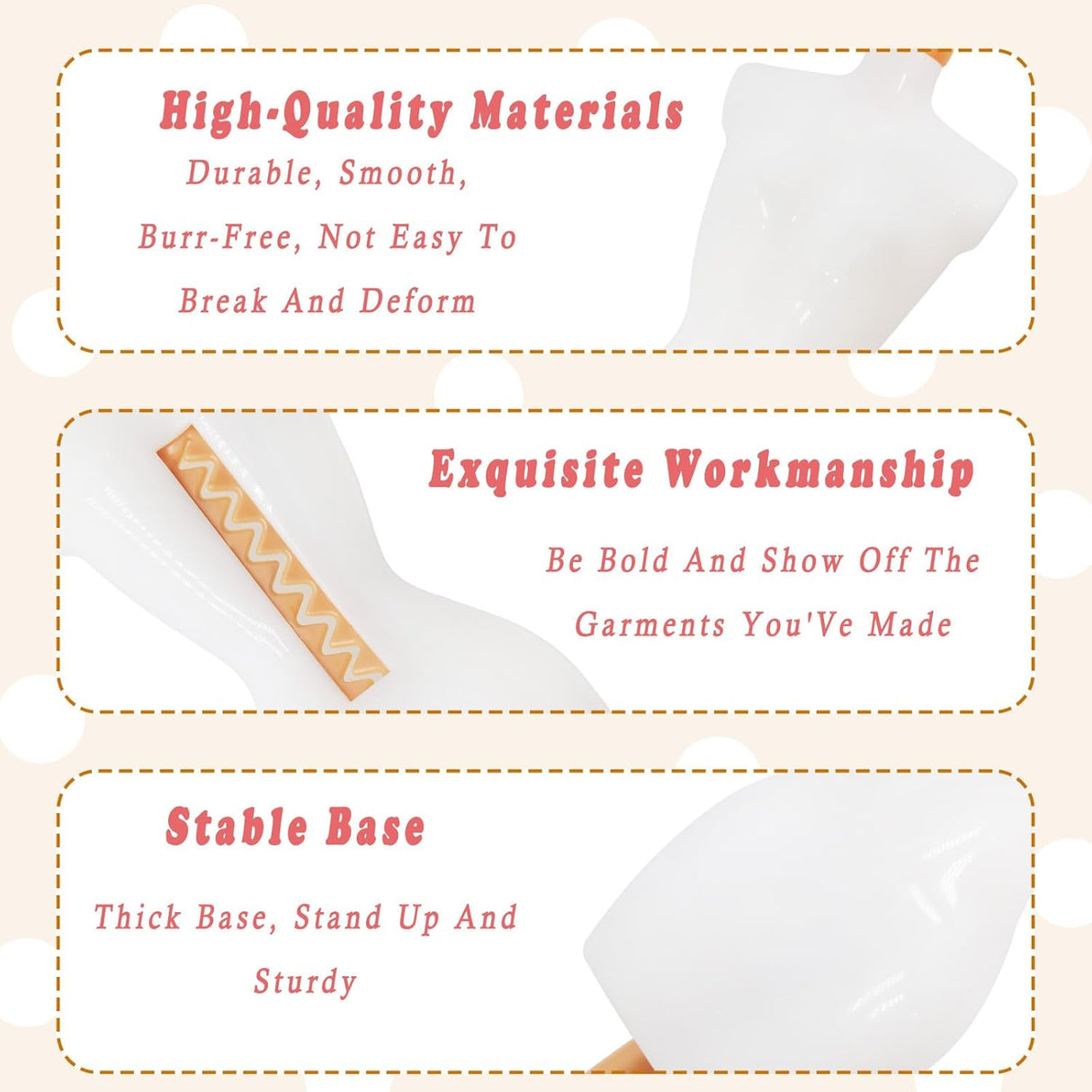 Forma de Maniquí para Vestidos, 4 piezas, Diseño y Exhibición