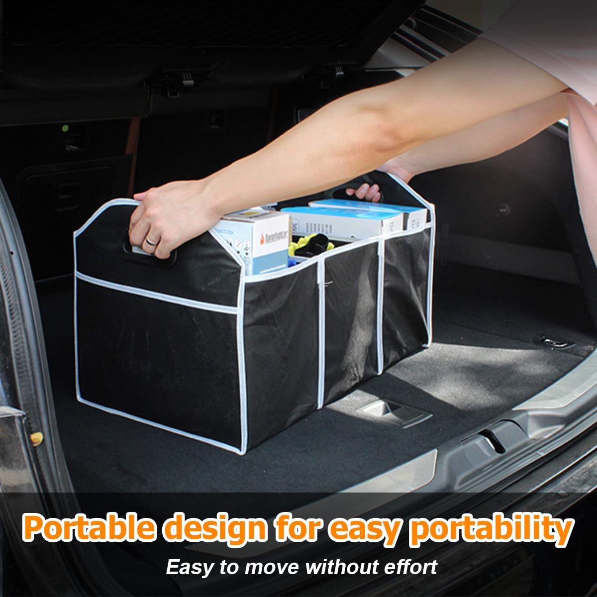 Organizador de Maletero, Marca, 3 Compartimentos, Plegable