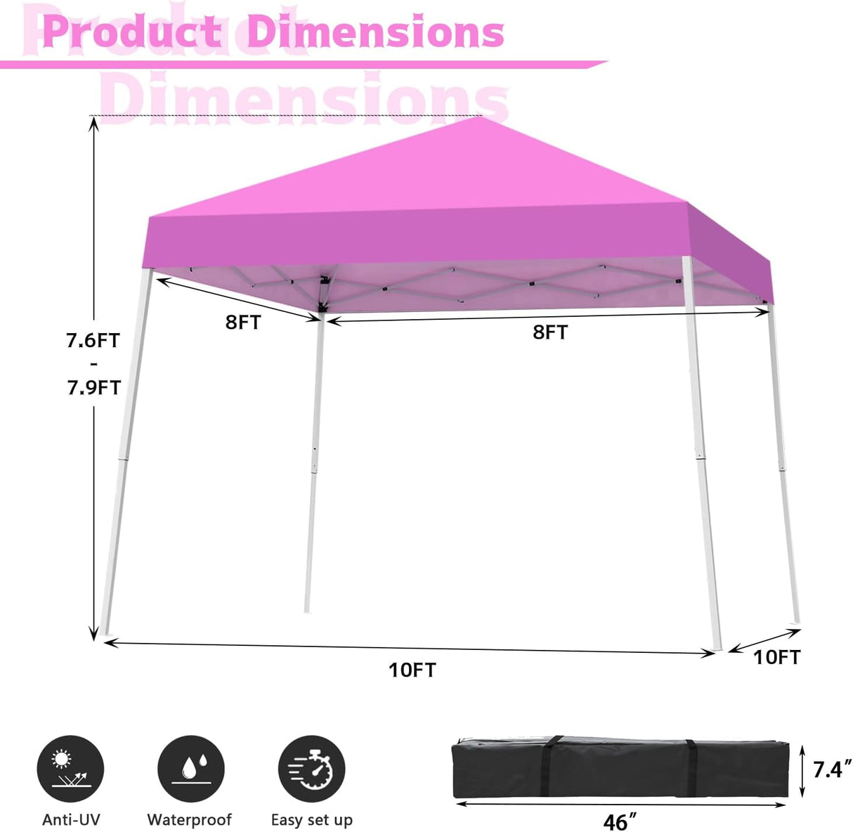 Tienda de jardín portátil, 10x10 pies, con patas inclinadas