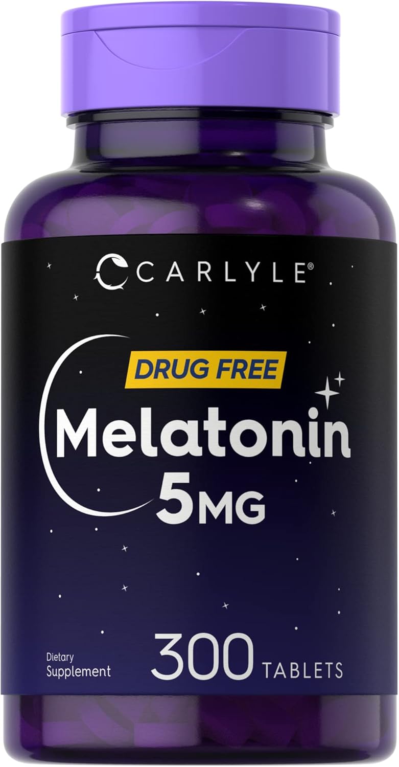 Melatonina 5mg Carlyle | 300 Tabletas | Vegana, Sin GMO