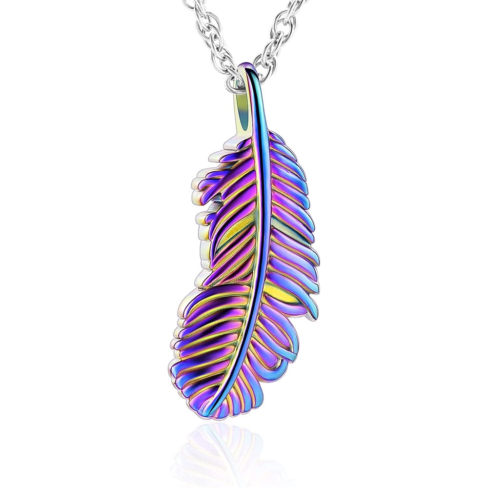 Collar de urna de ala de plumas shajwo para cenizas, Lila